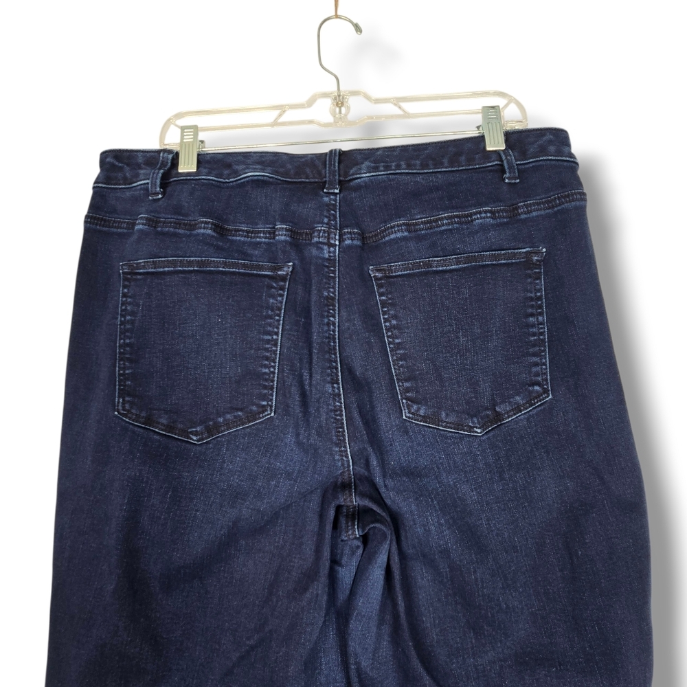 Talbot's Straight Leg High Rise Jean Womens sz 16W Dark Blue Wash Stretch Denim - Picture 13 of 16
